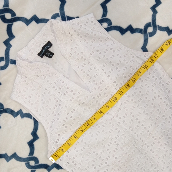Cynthia Rowley White Sleeveless Cotton Eyelet Dress size 8 - Picture 9 of 11